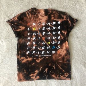 F • R • I • E • N • D • S bleach dye shirt